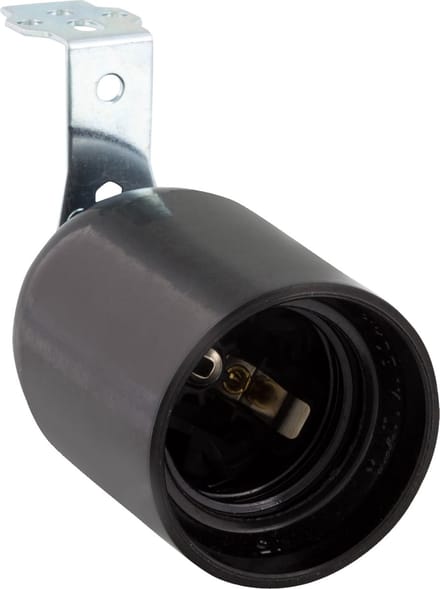 Fitting E27 met haakse beugel max 60W zwart