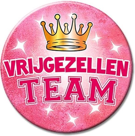 XL Button Vrijgezellen team vrouw - 10 cm.