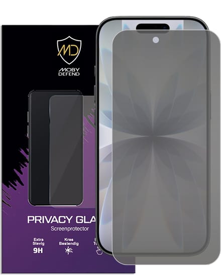 MobyDefend Screenprotector - Geschikt voor iPhone 17 - HD Privacy Glass Screensaver