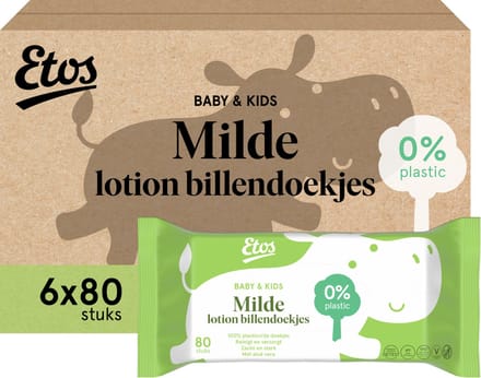 Etos Plasticvrije Billendoekjes - Baby - Mild - 480 stuks