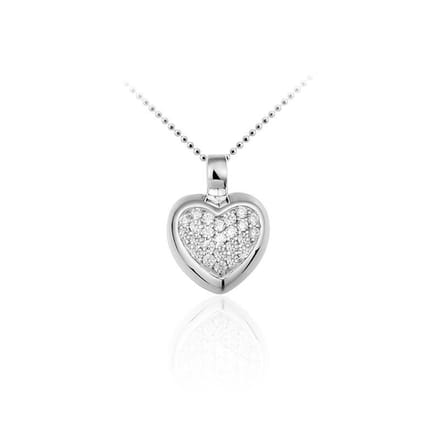 Juwelier Emo - Zilveren Ketting met hanger - Hart Ketting Zilver - 01116 - LENGTE 42 CM