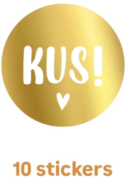 10 sticker KUS - goudfolie - Liefde - valentijn