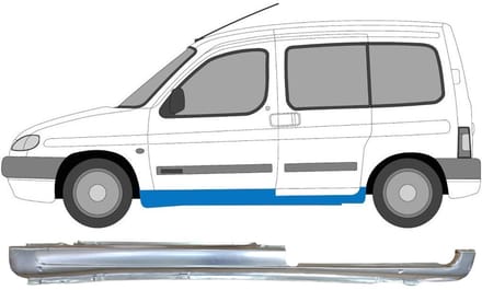 Volledige dorpel voor Peugeot Partner 1996-2008 / Links