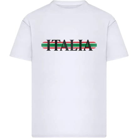 Mister Tee - Italia Stripes Oversize Heren Tshirt - L - Wit