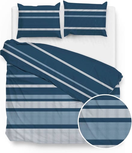 Zo! Home Paxton Dekbedovertrek - Lits-jumeaux - 260x200/220 cm - Blue