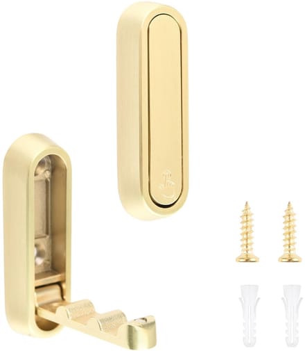 Dailygoods - Set van 2 Elliptische Opvouwbare Wandhaken van Zinklegering