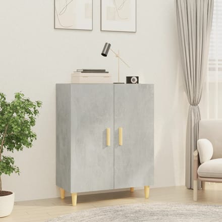 vidaXL - Dressoir - 70x34x90 - cm - bewerkt - hout - betongrijs