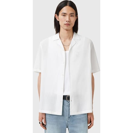 AllSaints Haven Ss Shirt White Größe: M | Casual hemden Outlet | Herren | Weiß
