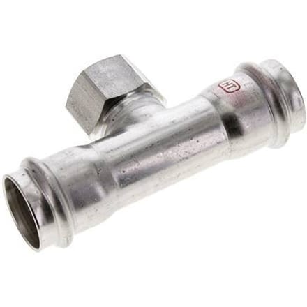 Tee Press Fitting - 28mm & Rp 3/4'' Persmof - RVS
