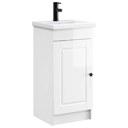 vidaXL - Badkamer - Vanity - met - Wastafel - Hoogglans - Wit - 42 - x - 40 - x - 84,5 - cm