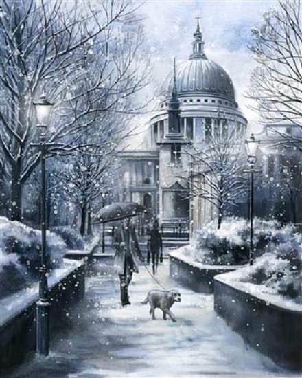 Diamond Painting "A Walk in winter" 40 x 50 cm partial