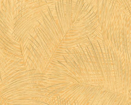 GEEL ORANJE PALMBLADEREN BEHANG - AS Creation Sumatra