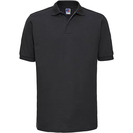 Men's Hardwearing Polycotton Poloshirt 'Russell' Black - 5XL