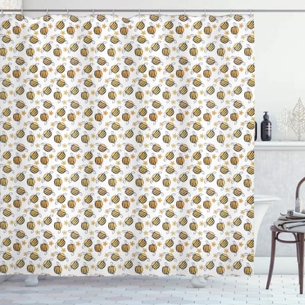 ABAKUHAUS Honingbij – Douchegordijn 175x180 cm – Perzikbruin