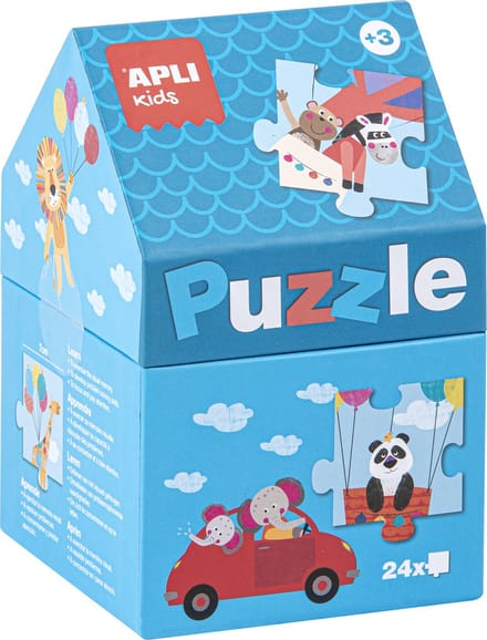 Apli Kids - Puzzel dieren op reis - 24 puzzelstukken - vanaf 3 jaar