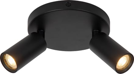 Lucide RITMO - Plafondspot (Plafondlamp) - Ø 15 cm - 2xGU10 (MR11) - Zwart
