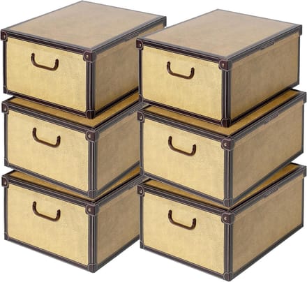 Opbergdozen Set - Kleding Organizer - Seizoenswissel Opslag - Stevig Karton Ontwerp - 6 Stuks 40x50x25cm - Stippen Design