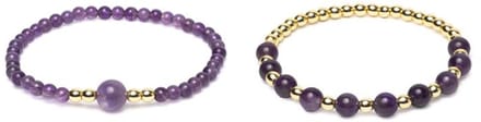 Armband amethist & hematiet set van 2