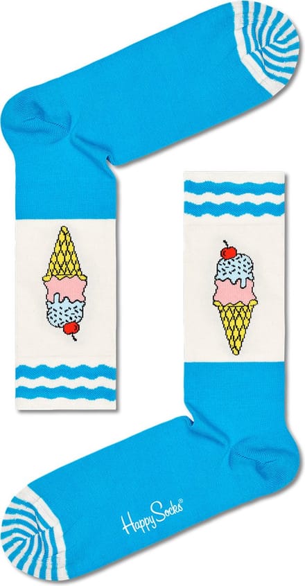 Happy Socks Sokken Met Print Ice Cream Blauw - Maat 36-40