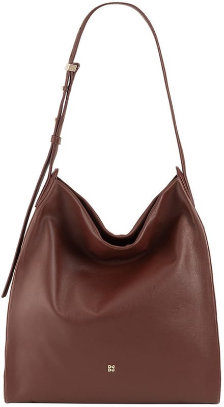 DuDu - Luxe Leren Dames Shopper - Schoudertas - Verstelbare Riem - A4 Formaat - Bruin