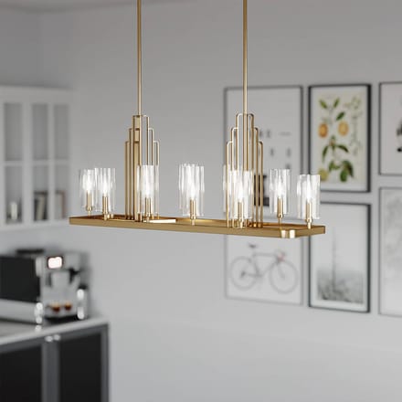 Kichler LED Kroonluchter | 10X E14 Max 40W | Dimbaar | Brushed Natural Brass