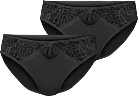 Merry Style Dames Slip Onderbroek - Katoen - Regular Taille - 2-Pack - MS-GAB-17-Hipsters-2P - Zwart (2Pack) - M