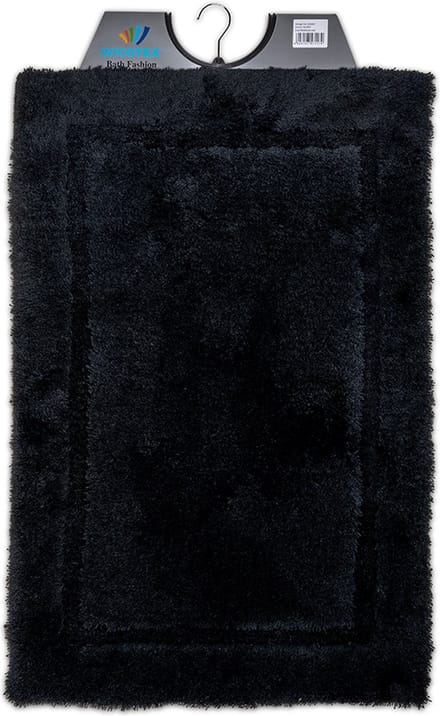 Wicotex - Badmat uni Zwart - Badmat - Antislip onderkant - Afmeting 60x90cm