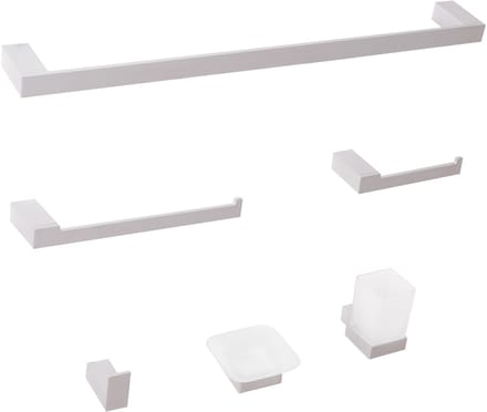 TUMACO - 6-delige badkamer hardware set - Zilver - Aluminium