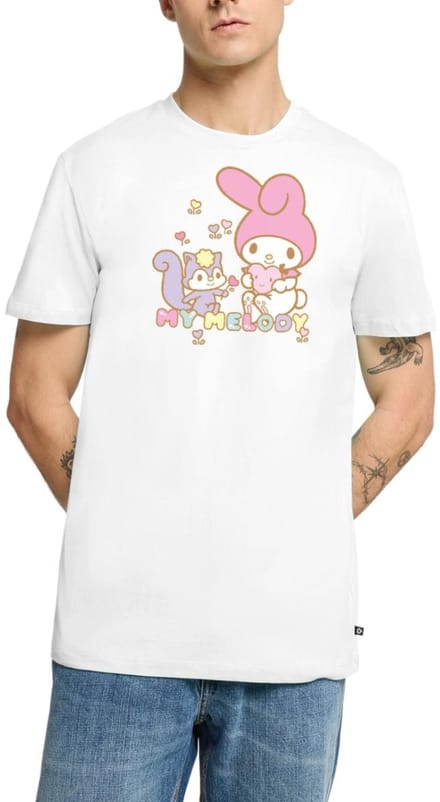 My Melody Plukt Hartbloemen Met Risu Premium T Shirt Heren