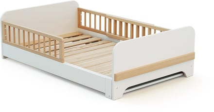 JURABABY - Uitschuifbaar houten kinderbed 80x140-165-190 CARROUSEL - Wit