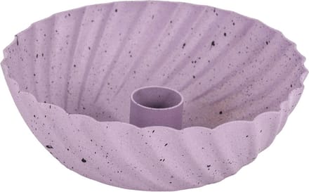 Metalen kaarsenstandaard ribbel lila dots