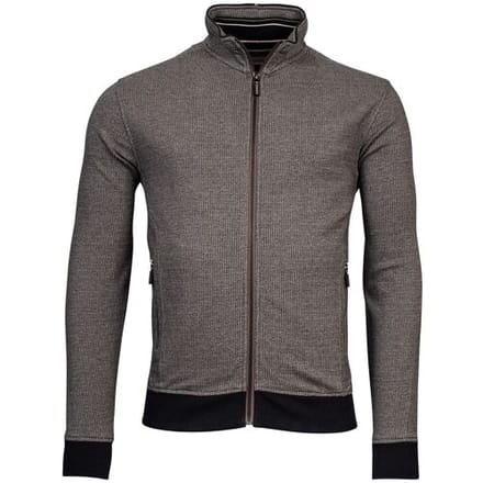 Baileys Vest Two-Tone Jacquard Sweat Cardigan Zip Beige / male