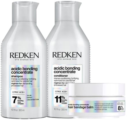 Redken - Acidic Bonding Concentrate Shampoo + Conditioner + Hair Bandage Balm - Set