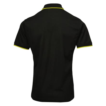 Premier Herencontrast Coolchecker Polo Shirt (Zwart/Kalk)