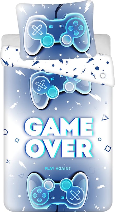 Gaming Dekbedovertrek Game Over - Eenpersoons - 140 x 200 cm - Katoen
