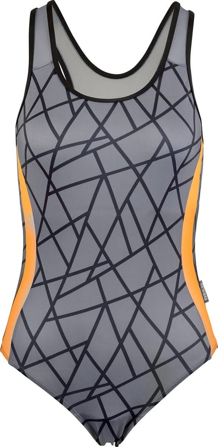 BECO tangram badpak - B-cup - grijs/oranje - maat 36