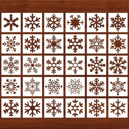Dailygoods- Sneeuwvloksjabloon 30 Stuks - Herbruikbaar - Stencils