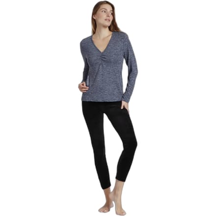 Dames lange mouwen T-shirt met knoop warm Admas