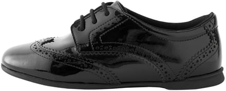 Next - Meisjes - Leren schoolbrogues met veters en smalle pasvorm (E) - Zwart