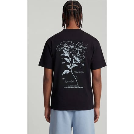 Oversized Monte Carlo Bloemenprint T-shirt | Black | Size Medium