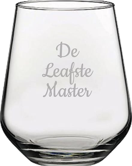 Gegraveerde Drinkglas 42,5cl De Leafste Master