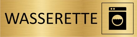 CombiCraft deurbordje Wasserette in goud met tape - 165 x 45 mm