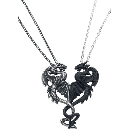 Alchemy Gothic - Gothic Halsketting - Draconic Tryst - zwart-zilverkleurig