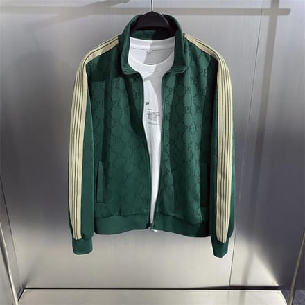 Herfst Nieuwe Herentop Herfst Trendy Merk Mode Groene Gestreepte Jas 3XL groen