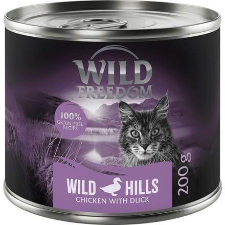 6x200g Adult Wild Hills Eend & Kip Wild Freedom Kattenvoer