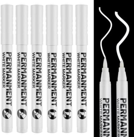 PromoHome 6-delige Waterdichte Acrylmarkeerstiften Set - Wit
