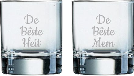 Gegraveerde Whiskeyglas 20cl De Bêste Mem-De Bêste Heit