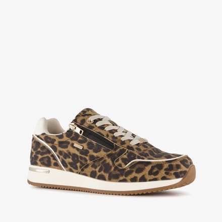 XX by Mexx dames sneakers met panterprint bruin - Maat 41 - Uitneembare zool