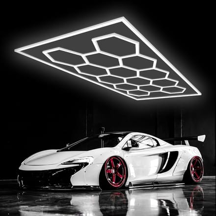 Hexagon LED Verlichting - Werkplaatslampen - Ruimte Verlichten - Modulair Ontwerp - 14 Grids - Wit