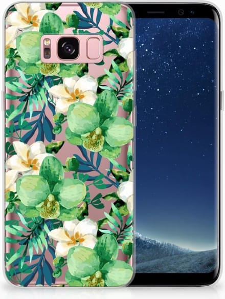 Samsung Galaxy S8 TPU Case Orchidee Groen